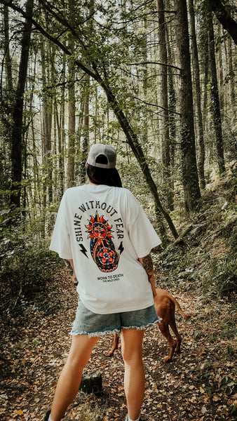 Shine Without Fear Organic Oversized T-Shirt – White