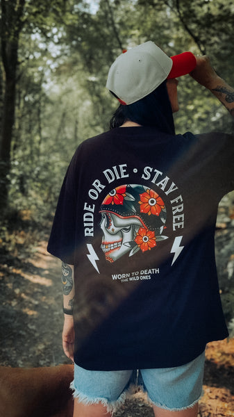 Ride or Die Organic Oversized T-Shirt – Black