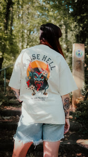Raise Hell Krampus Organic Oversized T-Shirt – Cream