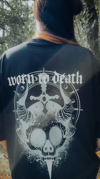 Dagger Skull Oversized Organic T-Shirt | Worn to Death Apparel