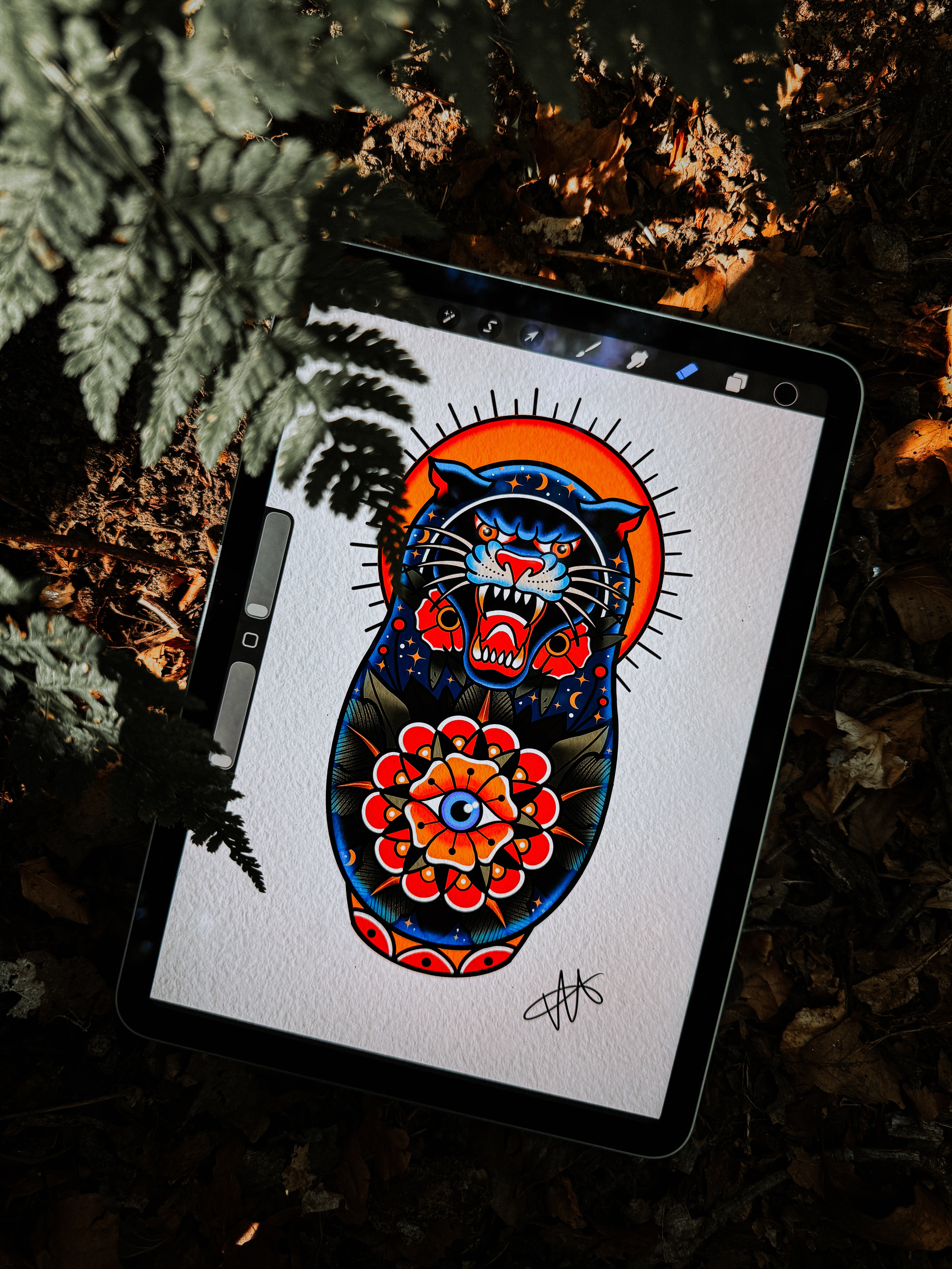 Born Untamed Panther Tattoo Art Print