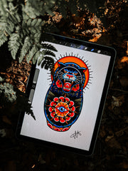 Born Untamed Panther Tattoo Art Print