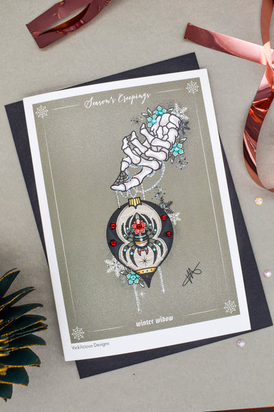 Seasons Creepings | Winter Widow Handmade Christmas Card