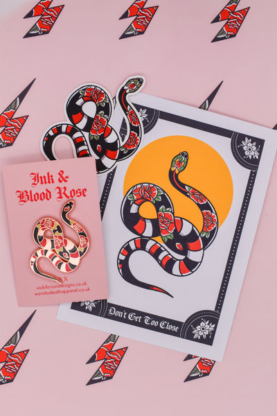Don’t Get too Close | Snake Tattoo | Ink & Blood Rose Collectors Set