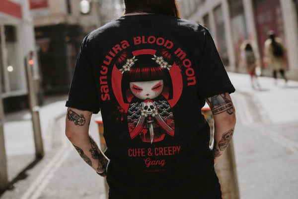 Sanguira Blood Moon T-Shirt | Dark Kawaii Creepy Doll Tee