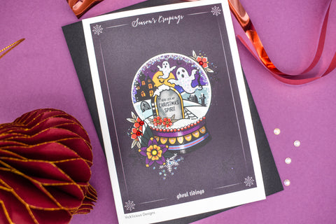 Season's Creepings - Ghoul Tidings Handmade Christmas Card