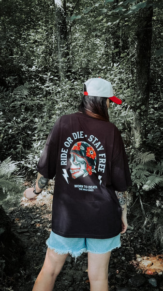 Ride or Die Organic Oversized T-Shirt – Black