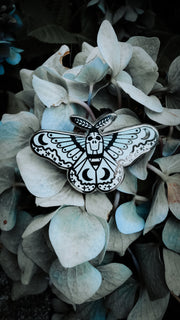 Dreamy Moon Moth Hard Enamel Pin
