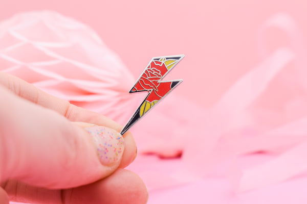 LOVE-STRUCK Lightning Bolt Hard Enamel Pin