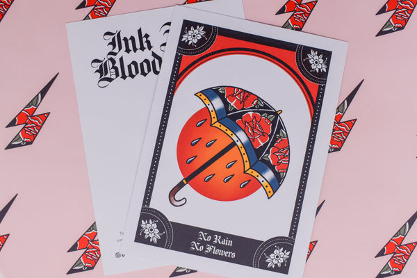 No Rain. No Flowers | Umbrella Tattoo | Ink & Blood Rose Collectors Set