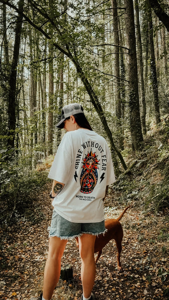 Shine Without Fear Organic Oversized T-Shirt – White