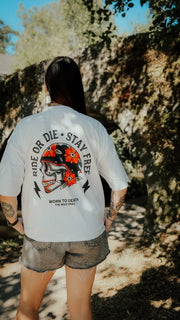 Ride or Die Biker Skull Organic T-Shirt | Worn to Death Apparel