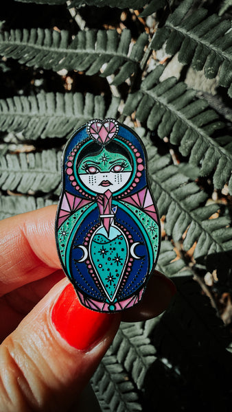 A Little Bewitched - Crystal Witch, Love Potion Cute & Creepy Doll Hard Enamel Pin