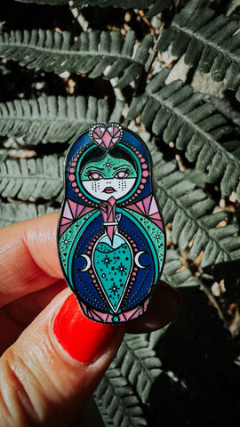 A Little Bewitched - Crystal Witch, Love Potion Cute & Creepy Doll Hard Enamel Pin