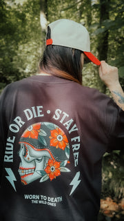 Ride or Die Organic Oversized T-Shirt – Black