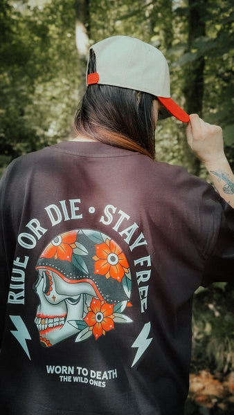 Ride or Die Organic Oversized T-Shirt – Black