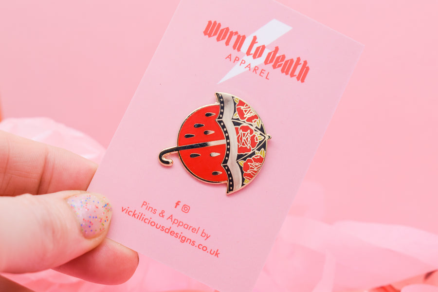 IN OMNIA PARATUS umbrella tattoo hard enamel pin