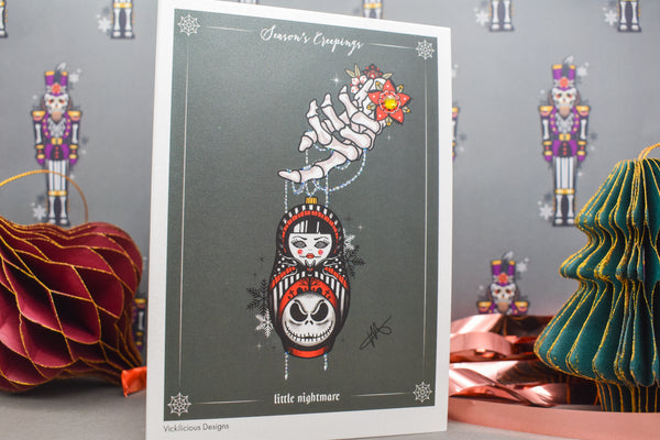 Seasons Creepings | Little Nightmarr Handmade Christmas Card