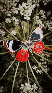 Butterflies & Roses Hard Enamel Pin