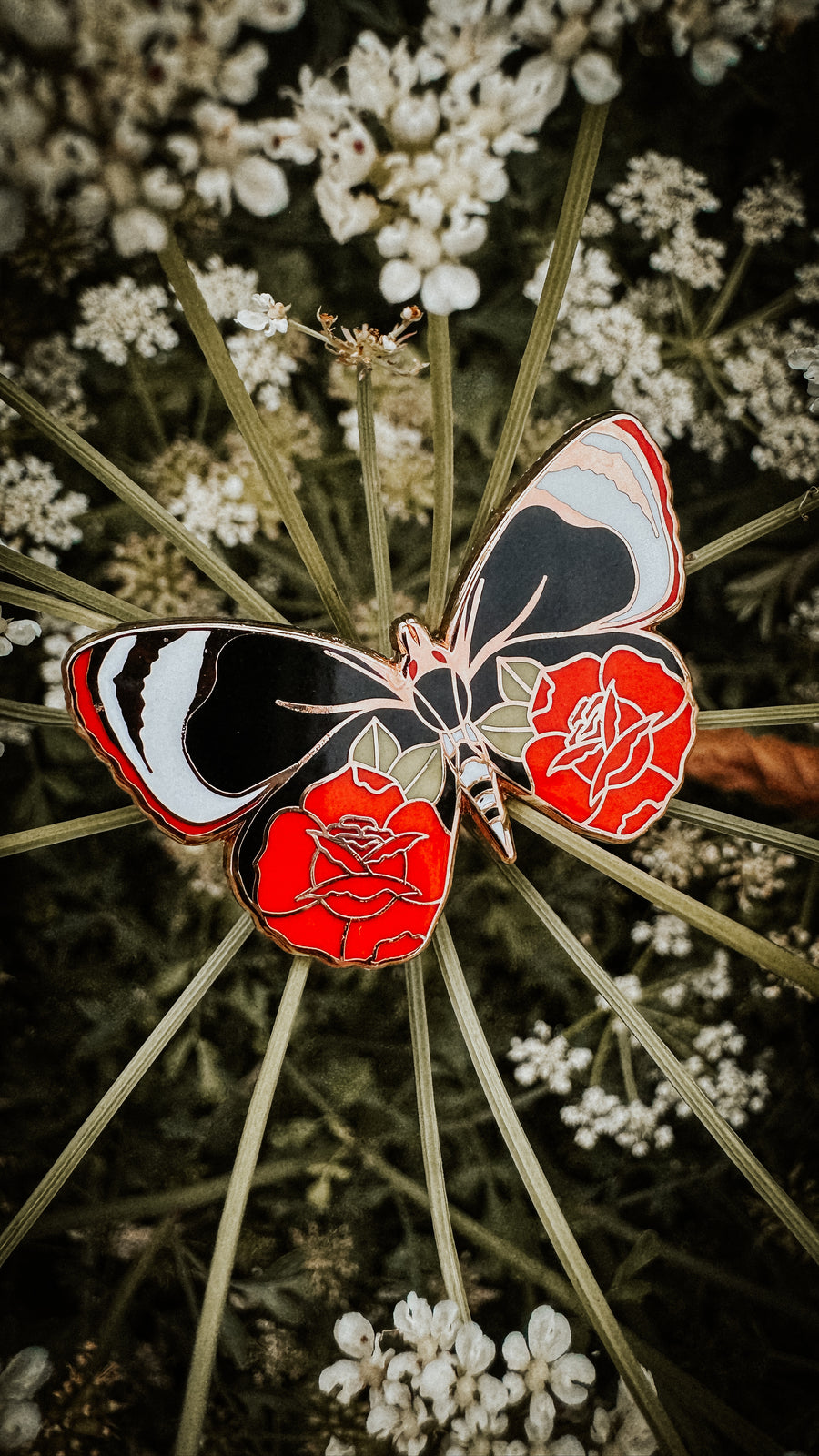 Butterflies & Roses Hard Enamel Pin
