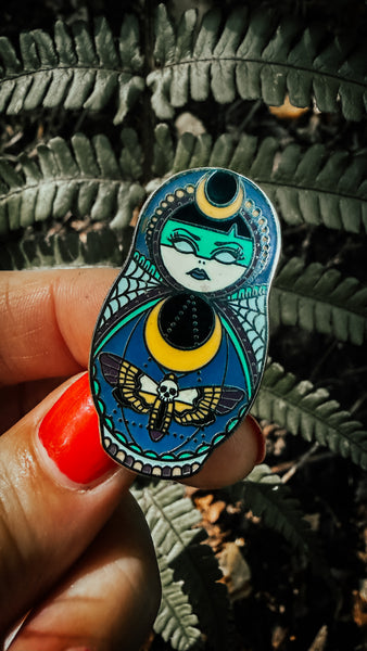 Lunar Witch - Cute & Creepy Doll Hard Enamel Pin