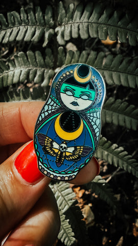 Lunar Witch - Cute & Creepy Doll Hard Enamel Pin