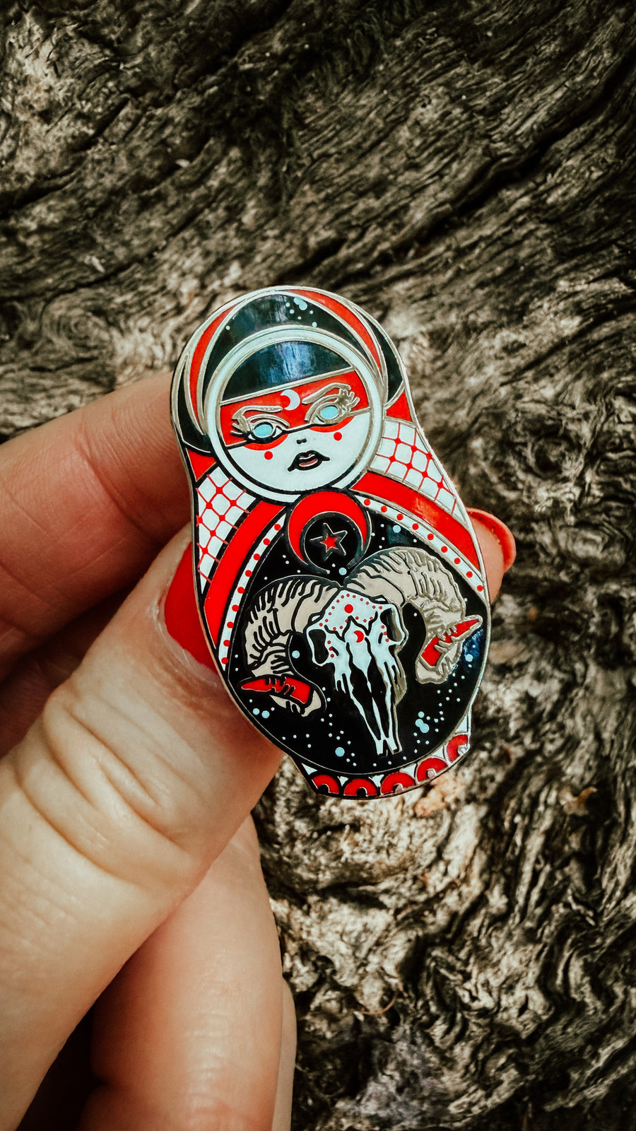 Witch From Hell | Cute & Creepy Russian Doll Hard Enamel Pin