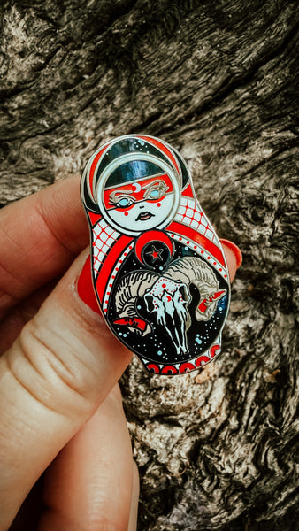 Witch From Hell | Cute & Creepy Russian Doll Hard Enamel Pin