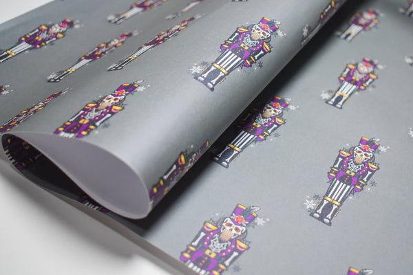Skull-cracker Christmas wrapping paper
