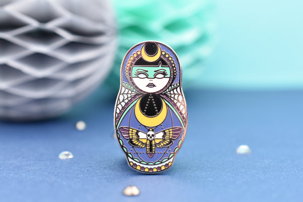 Lunar Witch - Cute & Creepy Doll Hard Enamel Pin