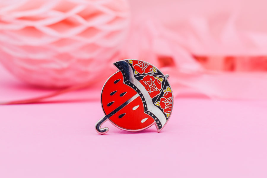 IN OMNIA PARATUS umbrella tattoo hard enamel pin