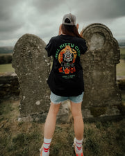 Hell Kitty Club Halloween Cat Organic Oversized T-Shirt – Black