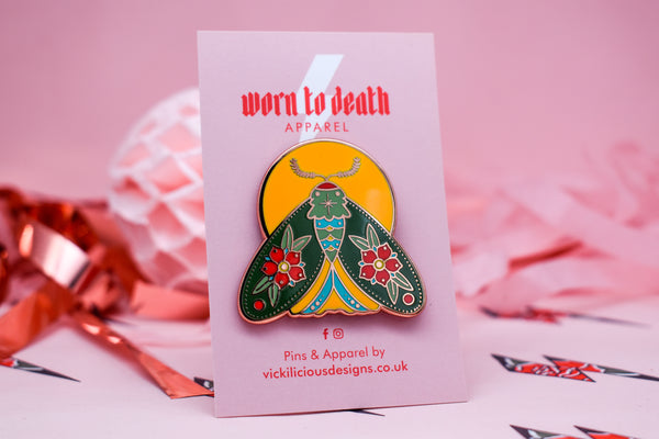Follow the Light Moth Hard Enamel Pin