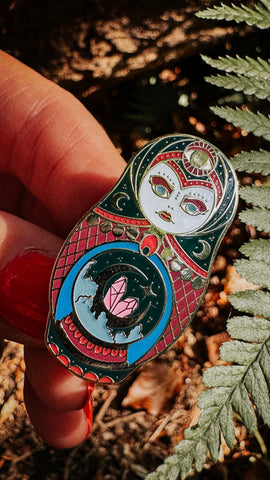 Psychic Witch - Mystic Cute & Creepy Doll Hard Enamel Pin