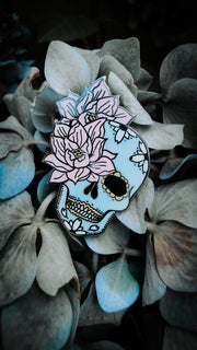Sugar Skull & Lotus Flower Dreams Hard Enamel Pin