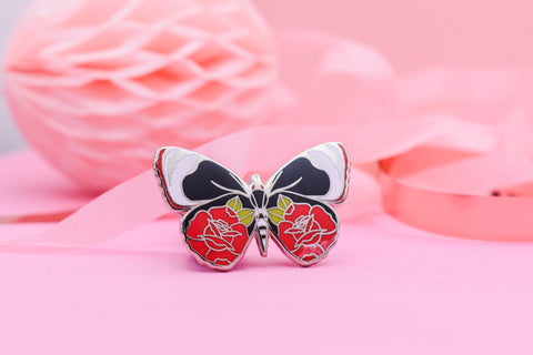 Butterflies & Roses Hard Enamel Pin