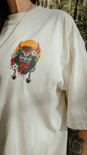 Raise Hell Krampus Organic Oversized T-Shirt – Cream