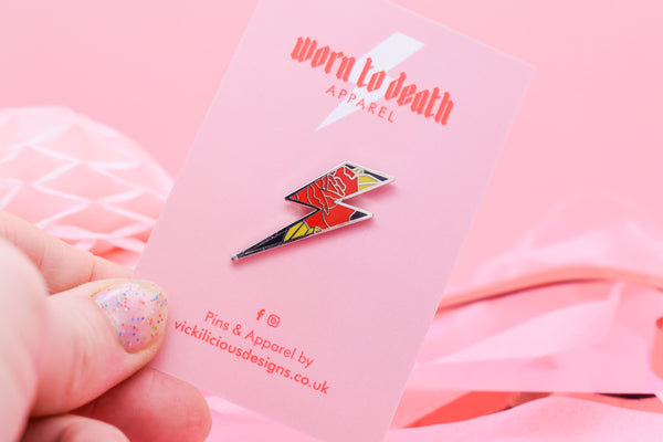 LOVE-STRUCK Lightning Bolt Hard Enamel Pin