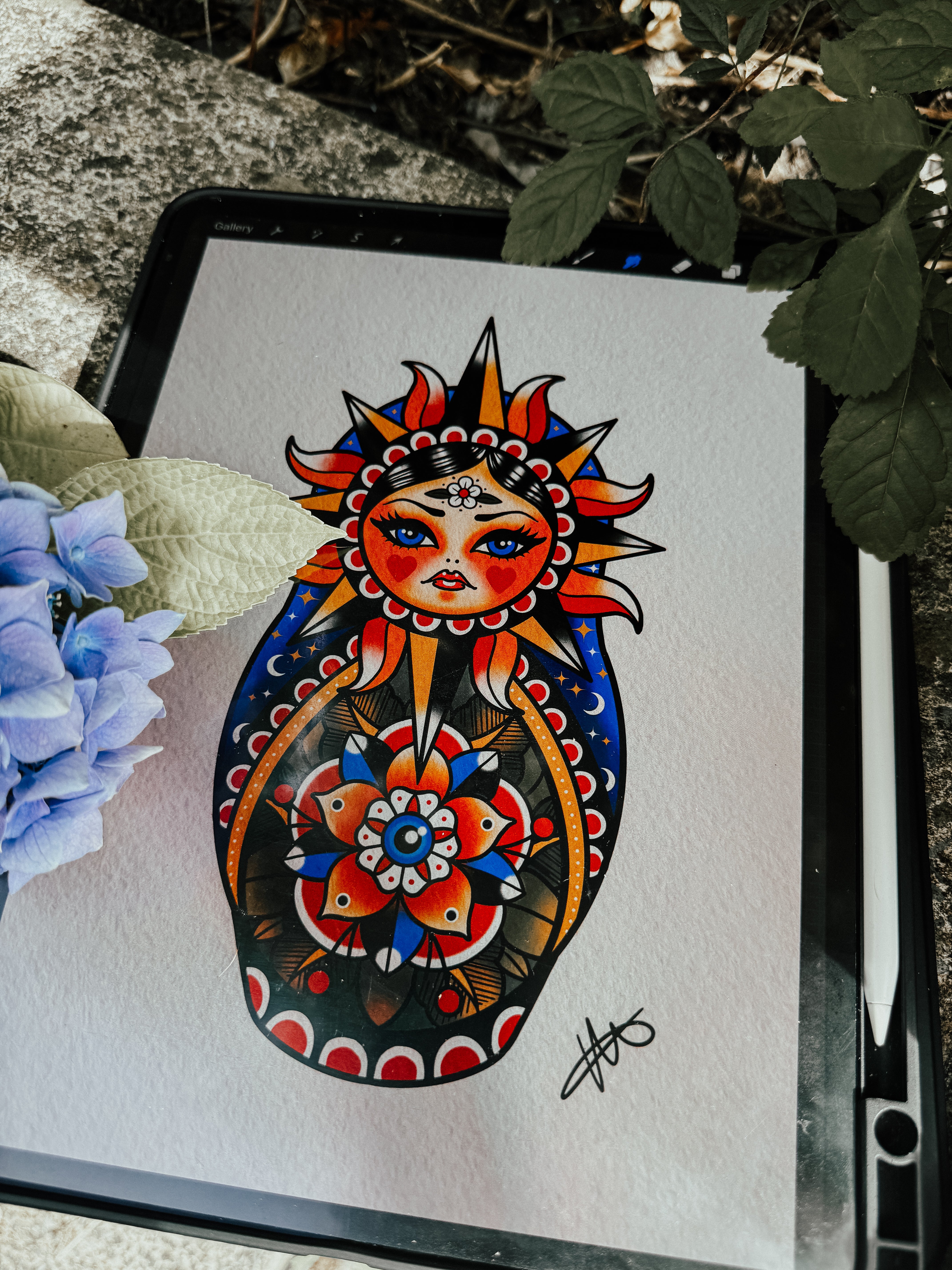 Shine Without Fear – Tattoo Inspired Mounted Art Print