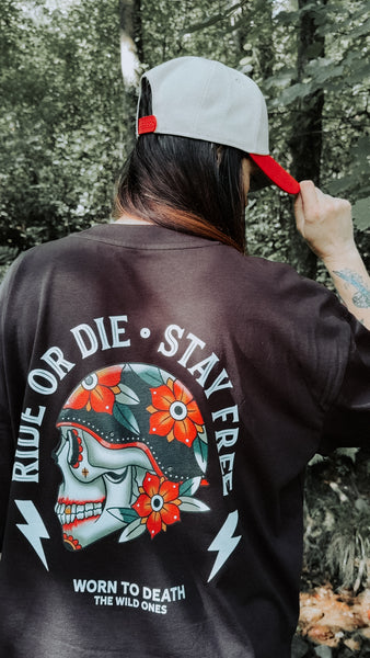 Ride or Die Organic Oversized T-Shirt – Black