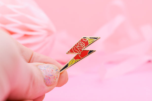 LOVE-STRUCK Lightning Bolt Hard Enamel Pin