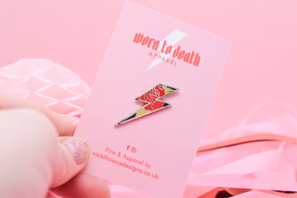 LOVE-STRUCK Lightning Bolt Hard Enamel Pin