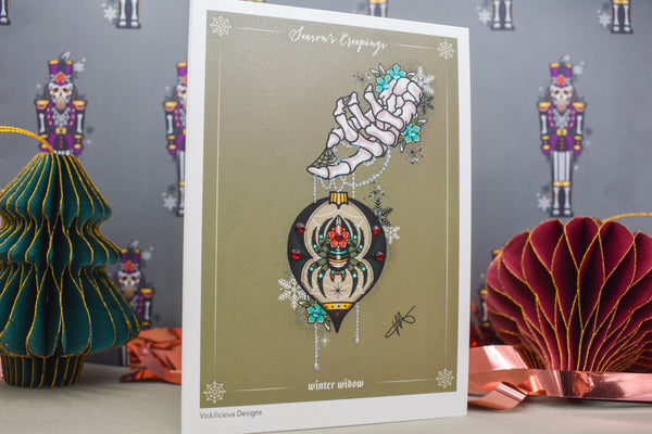 Seasons Creepings | Winter Widow Handmade Christmas Card