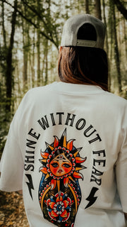 Shine Without Fear Organic Oversized T-Shirt – White
