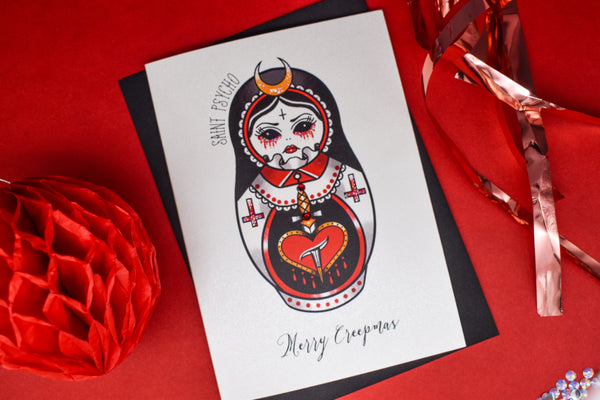 Cute but Psycho - Demon Choir Girl Christmas Card