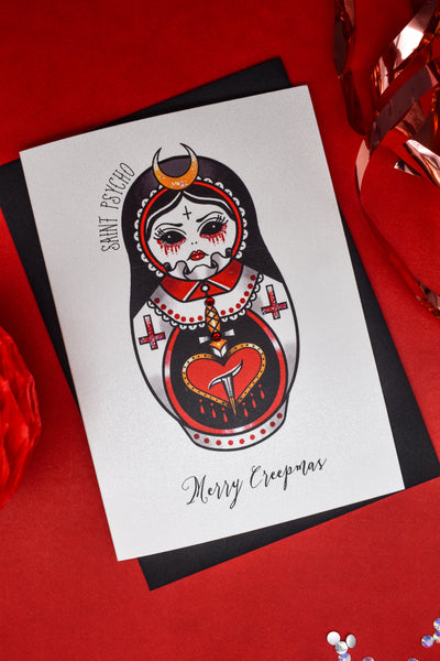 Cute but Psycho - Demon Choir Girl Christmas Card