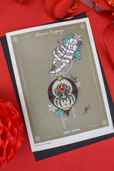 Seasons Creepings | Winter Widow Handmade Christmas Card