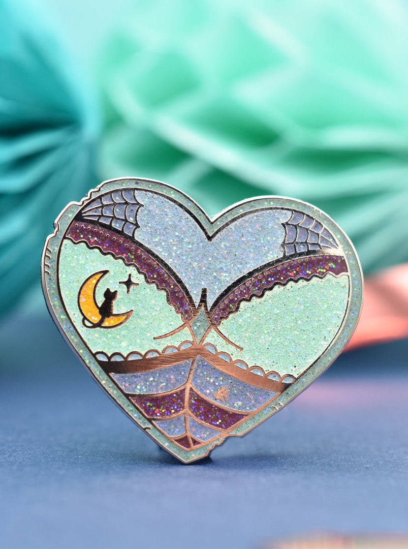 Lunar Witch Booty Heart Hard Enamel Pin