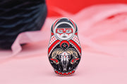 Witch From Hell - Baphomet Cute & Creepy Russian Doll Hard Enamel Pin