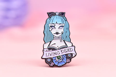 Living Dead Zombie Girl Tattoo Soft Enamel Pin